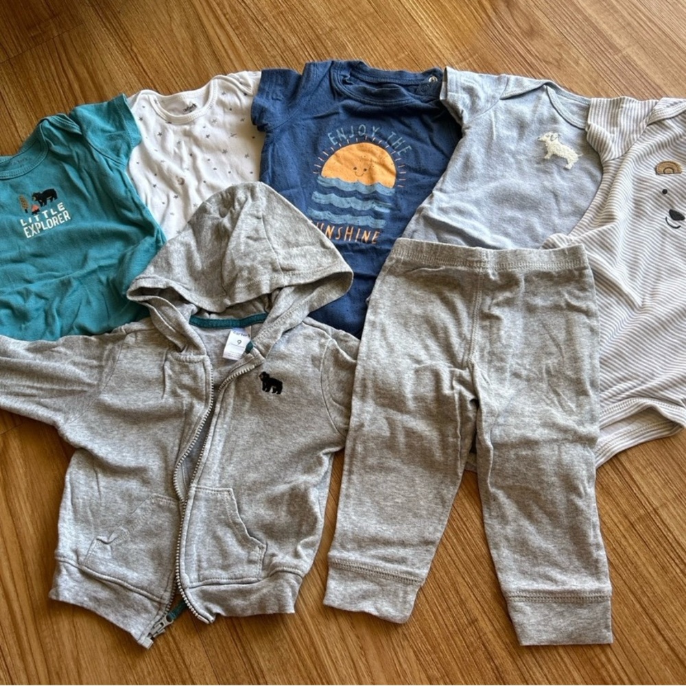 Carter's Kids Matching Set - Gray, Blue, Teal